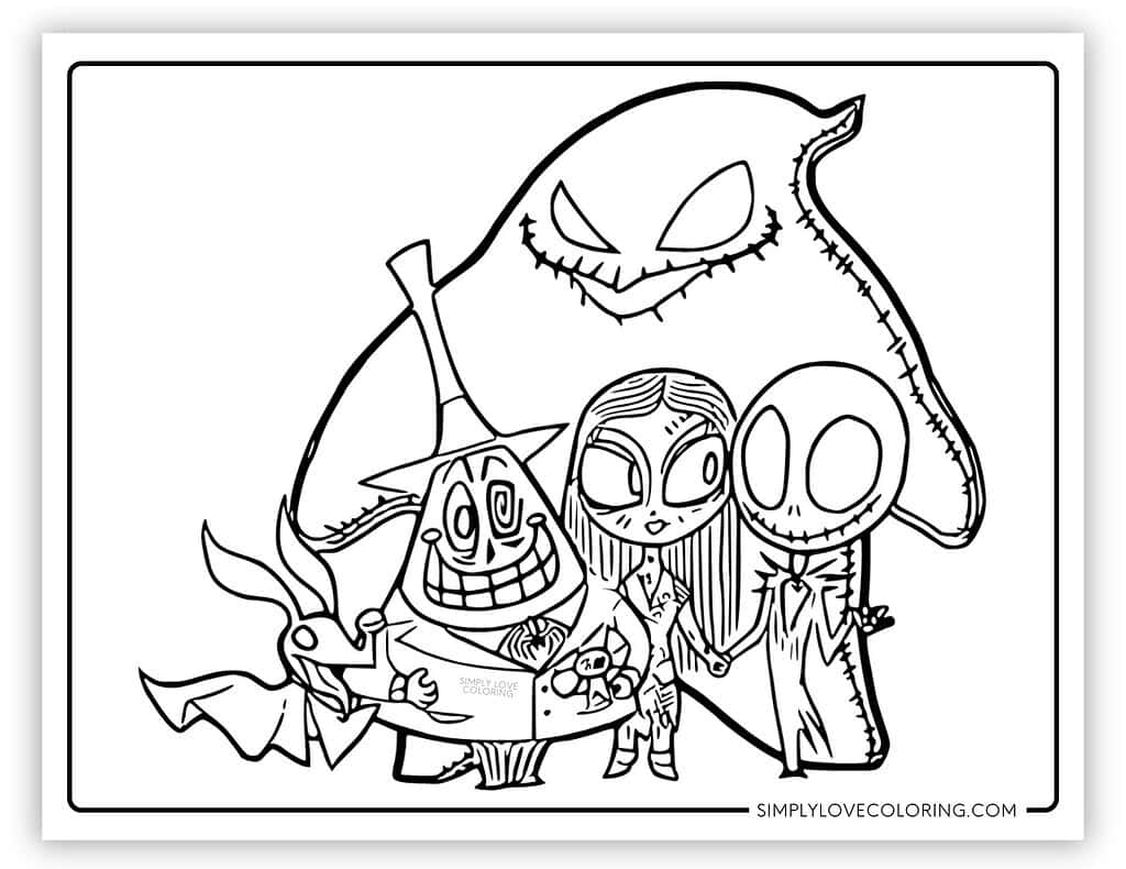 nightmare before christmas coloring pages (free pdf printables